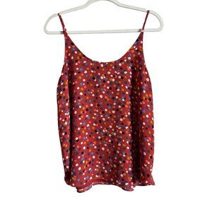 Loft Women’s V-Neck Shell Tank Top Cami Multicolor Polka Dot Women’s Size Medium